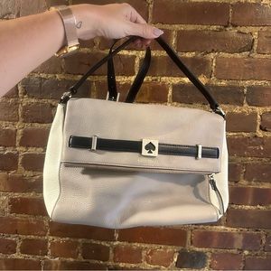 Kate Spade Grey and White Color Block HandBag